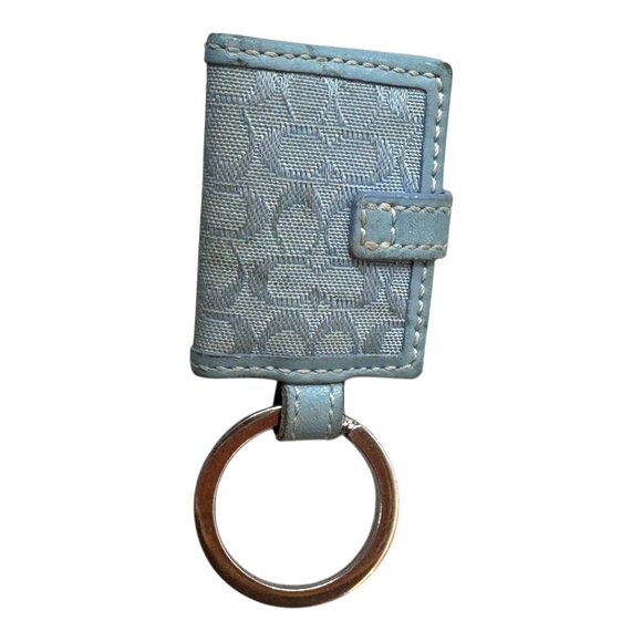 Vintage Coach Y2k Mini Picture Frame Bag Charm Key Chain Blue On Blue Rare READ - Picture 2 of 7